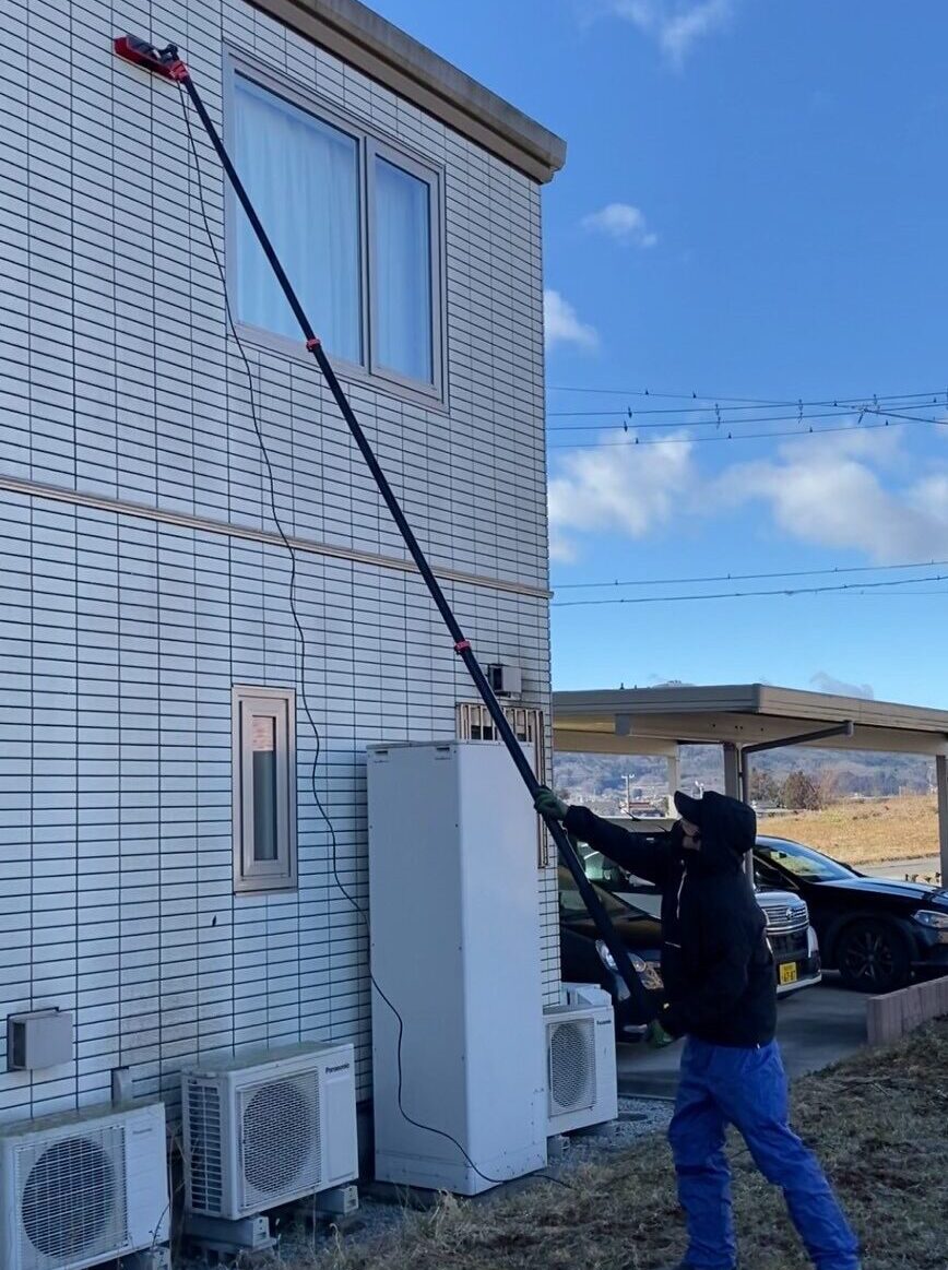 セキスイハイム2階外壁洗浄の様子